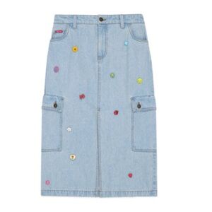 Teddy Fresh Denim Midi Pencil Skirt Casual